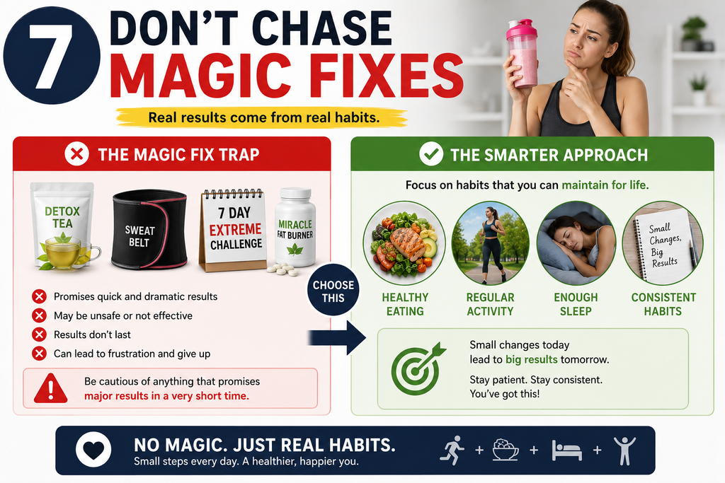 Quick weight-loss fixes versus healthy sustainable habits