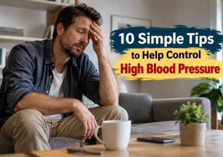 Tired man sitting on a couch, illustrating simple ways to control high blood pressure and improve heart health.